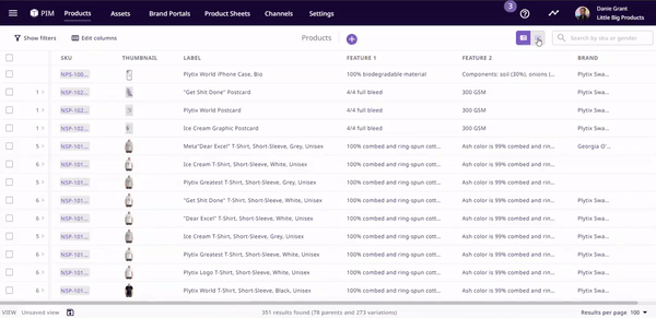 switch easily between list view and grid view on the product overview page.