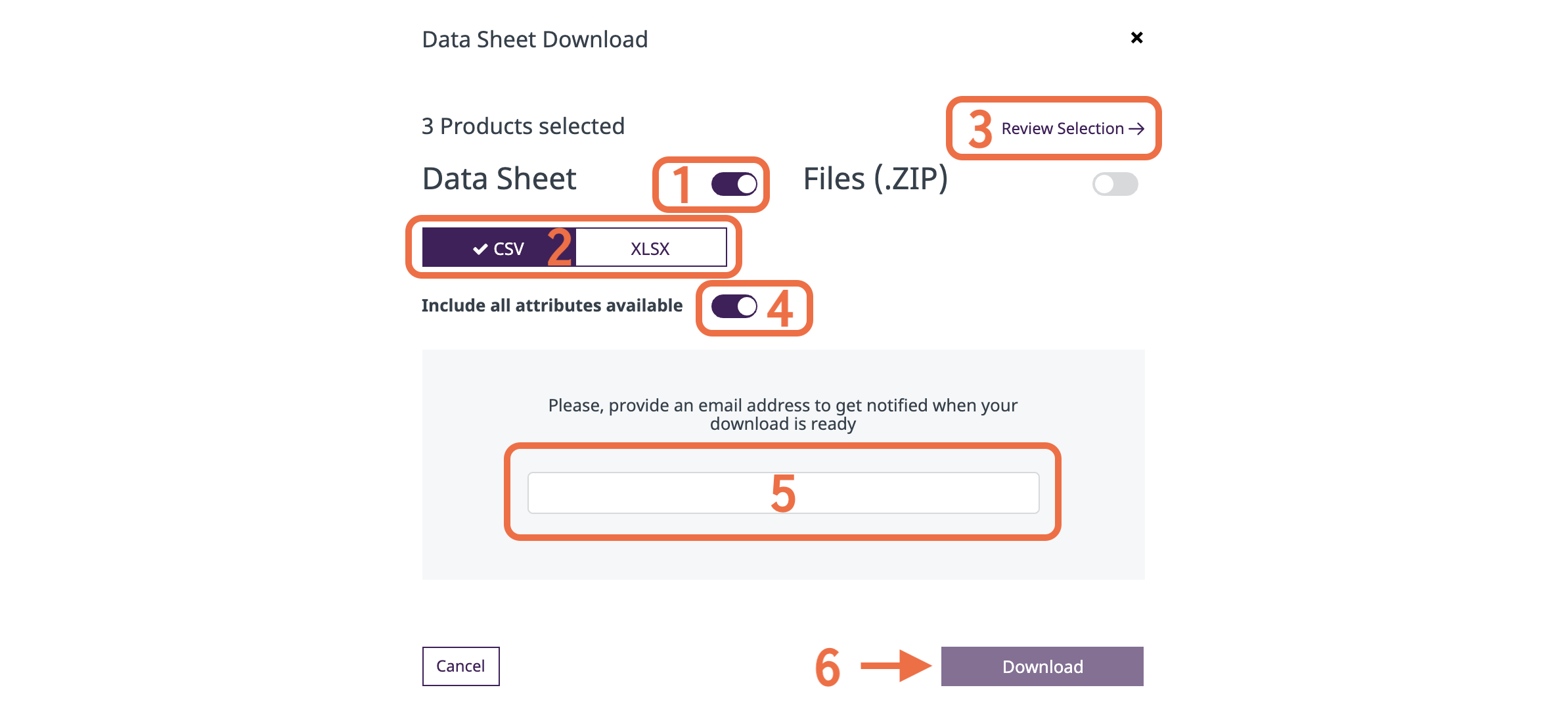 Basic Data Sheet download settings-1