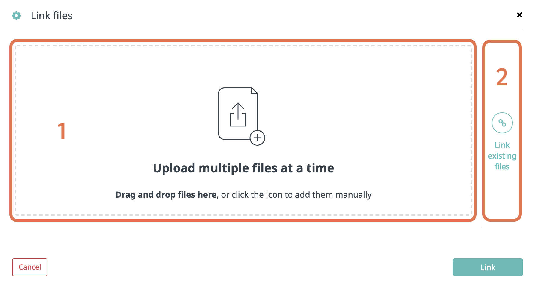 upload a file or link existing file