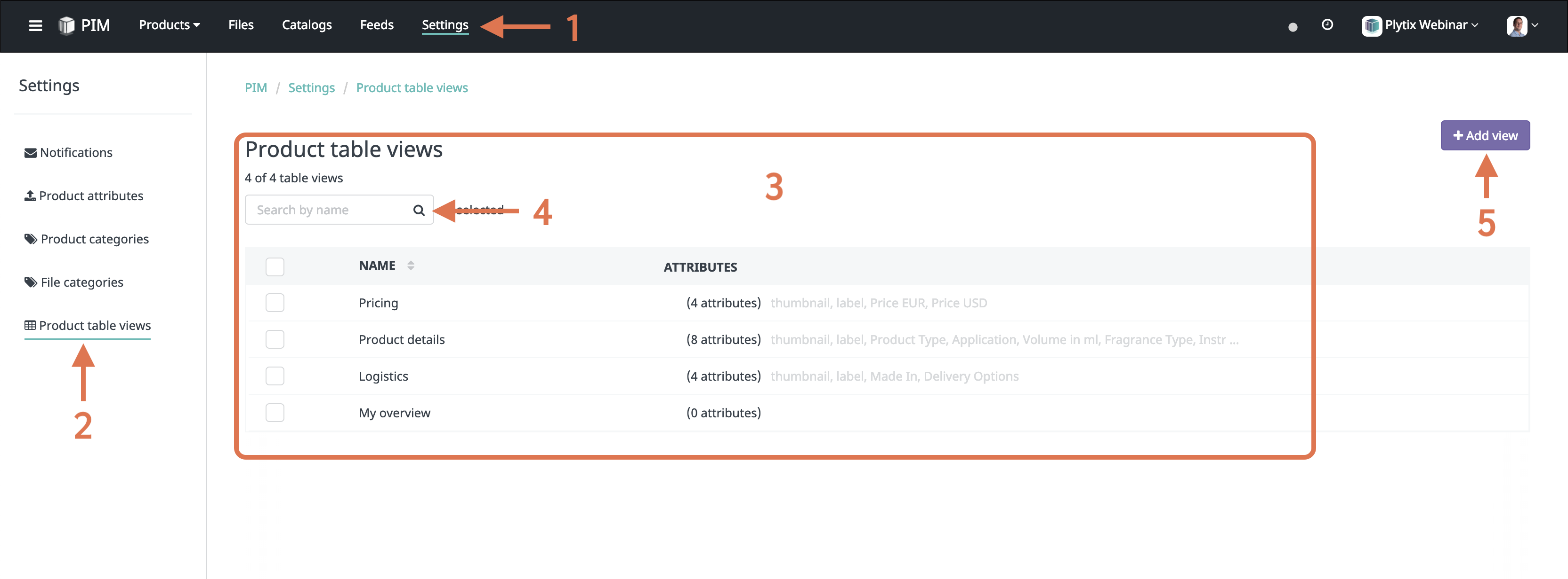 creating product table views