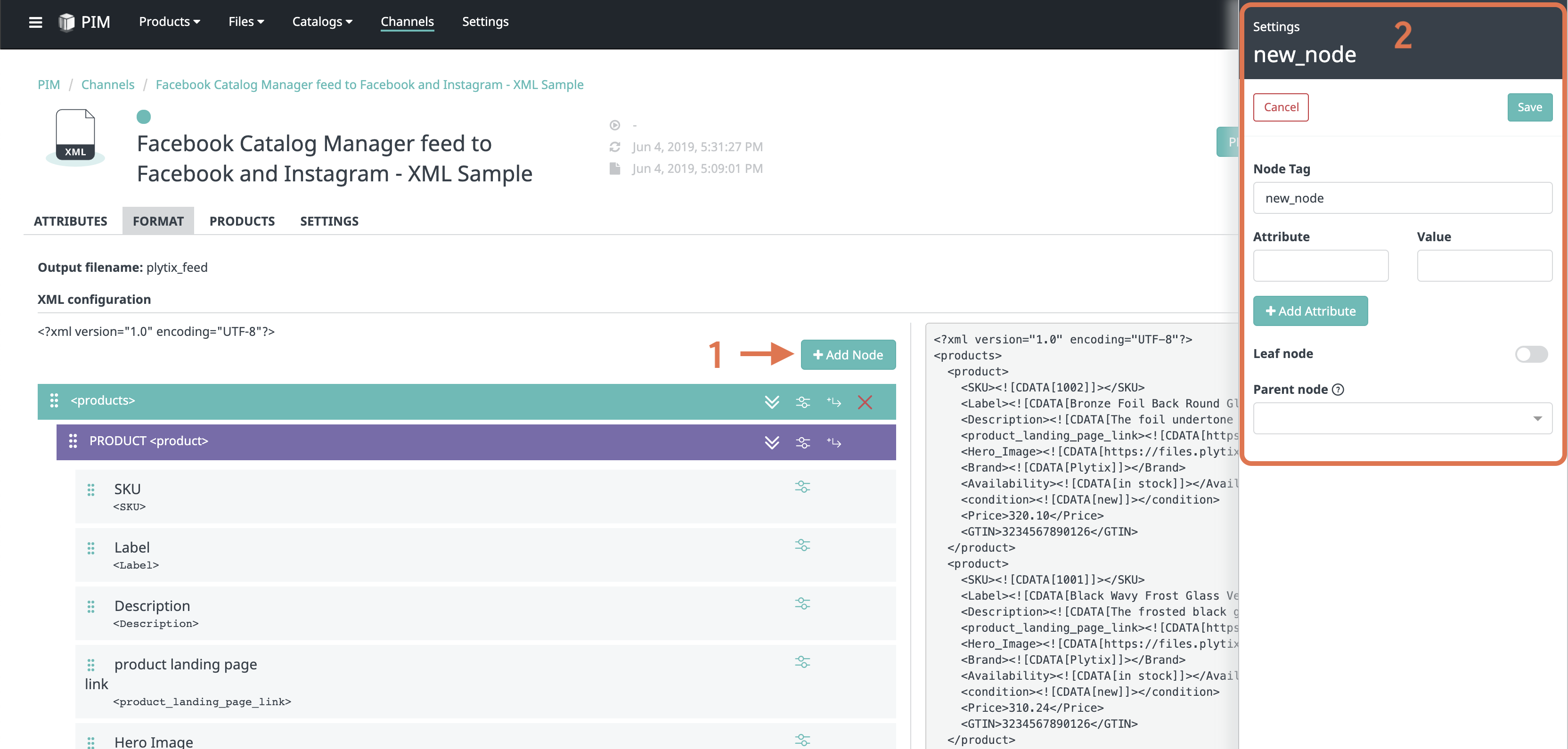 Display of how to add RSS node