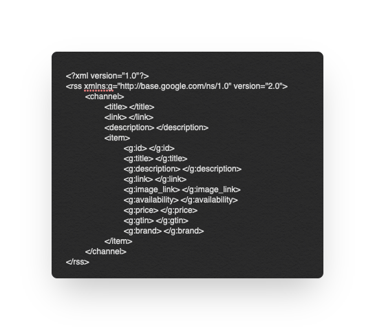example xml feed for Google Shopping